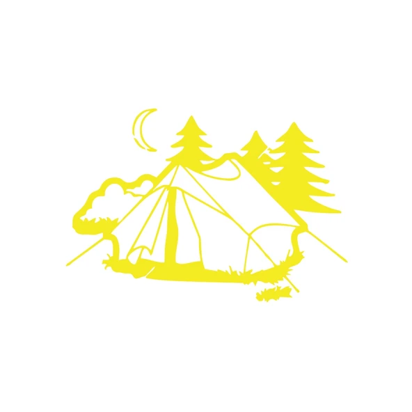 Kamp Araba Stickeri 17x17 Cm Sarı ürün görseli