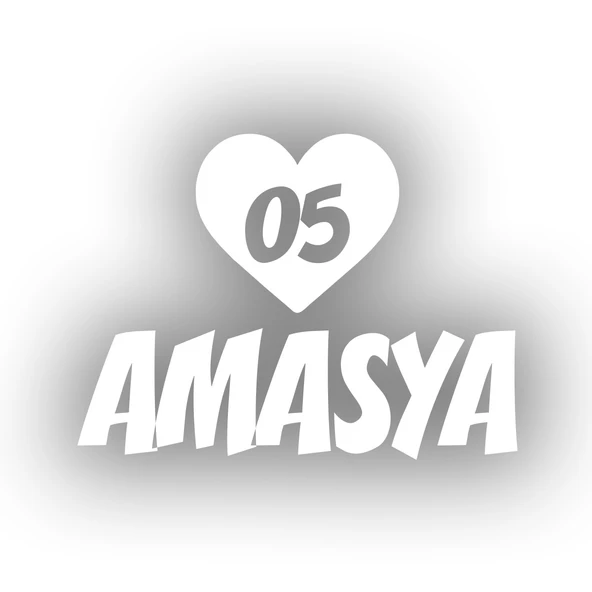 Kalpli 05 Amasya Araba Sticker 17x17 Cm Beyaz ürün görseli