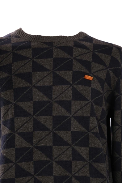 U.S. Polo Assn. Erkek Geometrik Desenli Uzun Kol Kazak - Minimalist Stil - 2