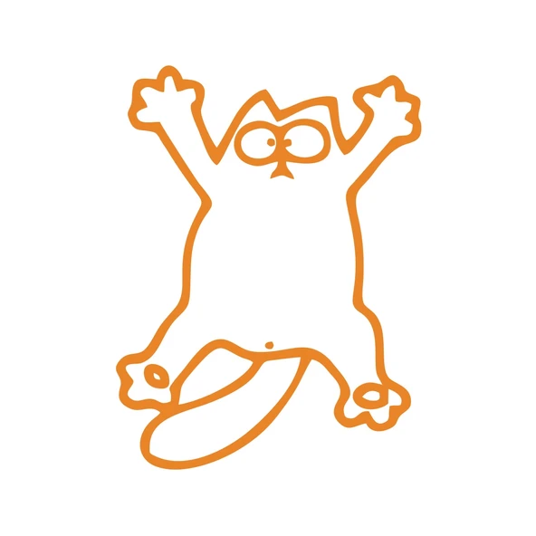 Komik Kedi Araba Sticker 17x17 Cm Turuncu ürün görseli