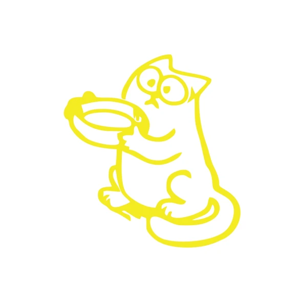 Komik Kedi Araba Sticker 17x17 Cm Sarı ürün görseli