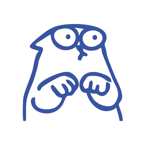 Komik Kedi Araba Sticker 17x17 Cm Mavi ürün görseli