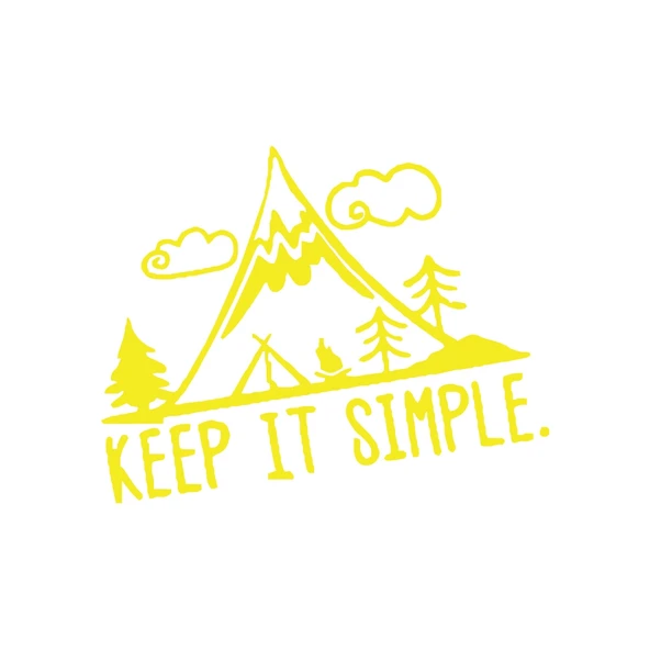 Keep It Simple Kamp Araba Stickeri 17x17 Cm Sarı ürün görseli