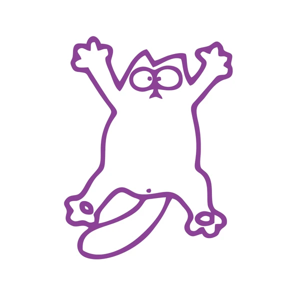 Komik Kedi Araba Sticker 17x17 Cm Mor ürün görseli