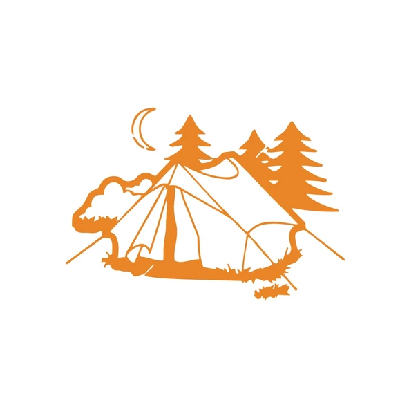 Kamp Araba Stickeri 17x17 Cm Turuncu ürün görseli