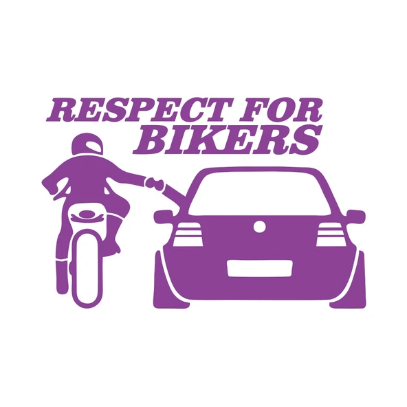 Respect For Bikers Araba Sticker 17x17 Cm Mor ürün görseli
