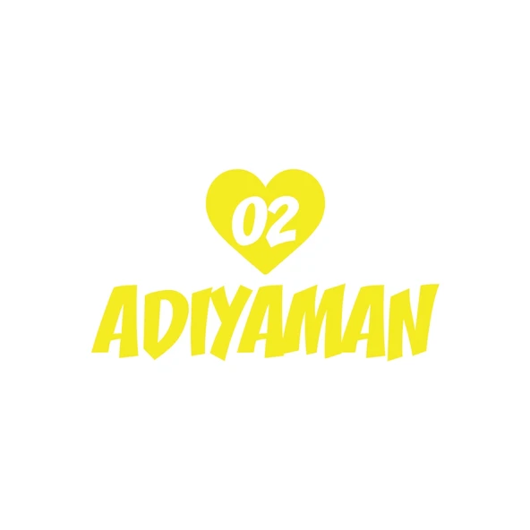 Kalpli 02 Adıyaman Araba Sticker 17x17 Cm Sarı ürün görseli