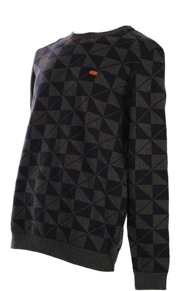 U.S. Polo Assn. Erkek Geometrik Desenli Uzun Kol Kazak - Minimalist Stil