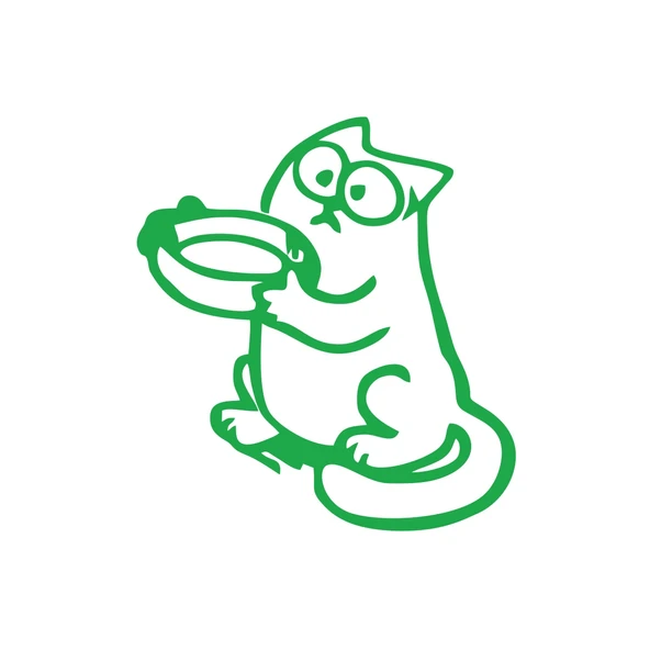 Komik Kedi Araba Sticker 17x17 Cm Yeşil ürün görseli