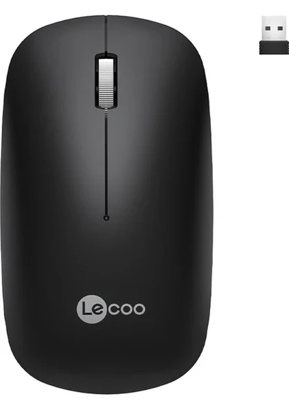 Lenovo Lecoo WS214 Siyah Sessiz Ergonomik Optik Kablosuz Mouse