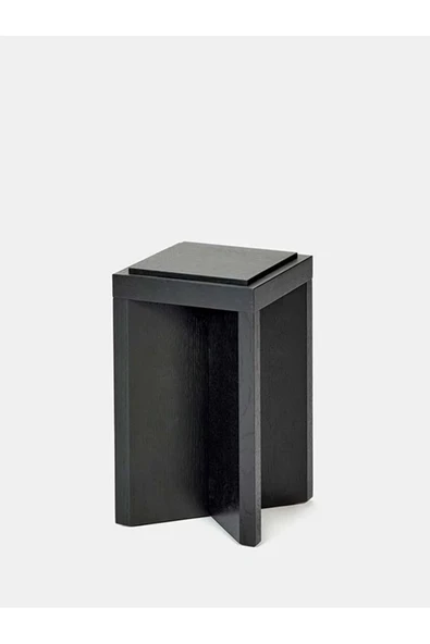 PASAWOODS Metto | Premium Ahşap Siyah Modern Yan Sehpa | Minimalist Kare Tasarım