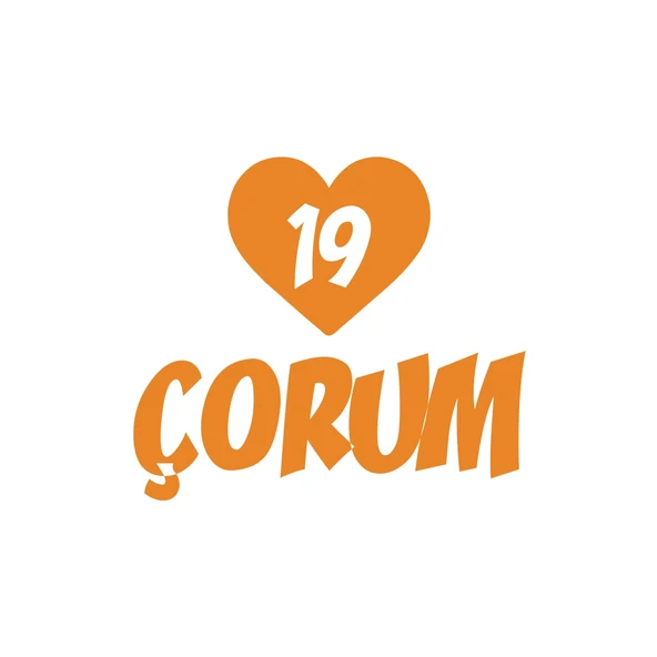 Kalpli 19 Çorum Araba Sticker 17x17 Cm Turuncu ürün görseli