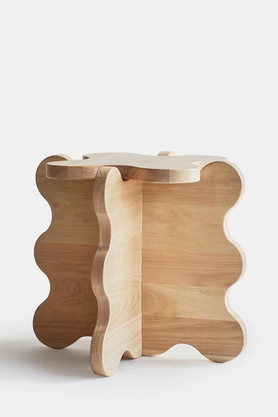 PASAWOODS Lumo | Meşe | Bulut Tasarım Natürel Tabure | Modern & Dekoratif Tabure (45X40CM) - 2