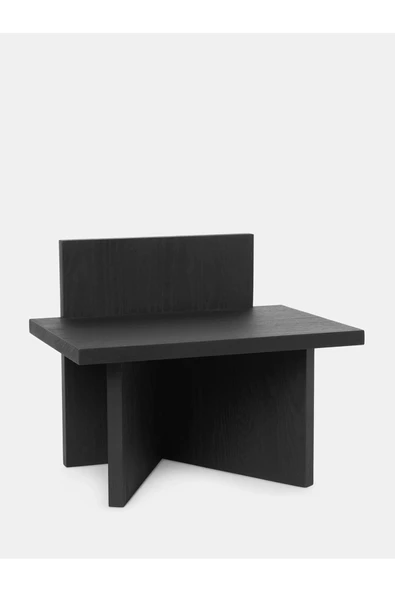 PASAWOODS Fong | Premium Doğal Ahşap Siyah Küçük Sehpa / Yan Bank | 40x29x33 Cm | Kolay Kurulum