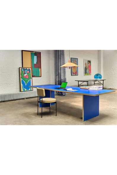 PASAWOODS Bruli | Modern Mavi Dikdörtgen Masa | 280x100 Cm | Toplantı / Çalışma / Yemek Masası - 4