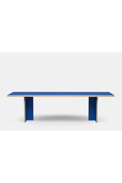 PASAWOODS Bruli | Modern Mavi Dikdörtgen Masa | 280x100 Cm | Toplantı / Çalışma / Yemek Masası