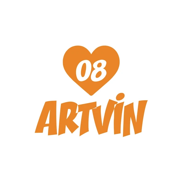 Kalpli 08 Artvin Araba Sticker 17x17 Cm Turuncu ürün görseli