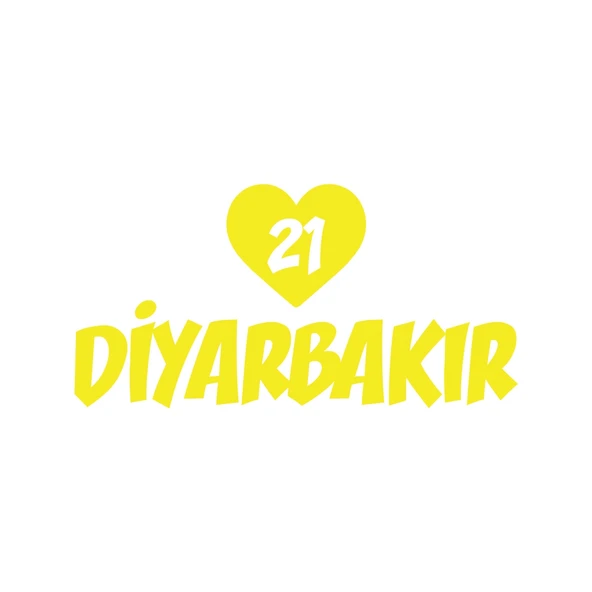 Kalpli 21 Diyarbakır Araba Sticker 17x17 Cm Sarı