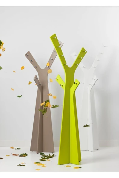 PASAWOODS Triest Forte | Ağaç Tasarımlı Lake Boyalı Elbise Askılığı | Kolay Kurulumlu Portmanto Askı Standı - 2