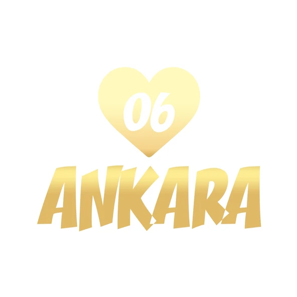 Kalpli 06 Ankara Araba Sticker 17x17 Cm Gold ürün görseli