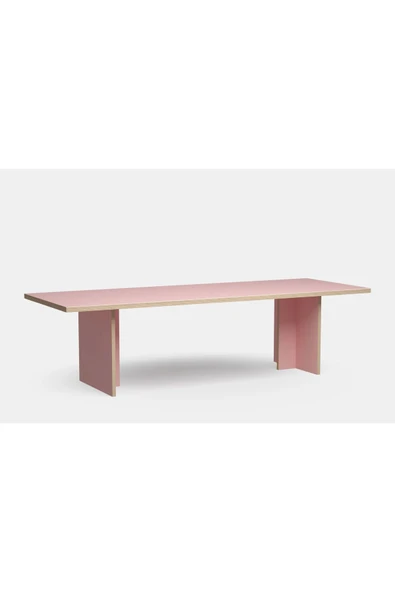 PASAWOODS Bruli | Modern Pembe Dikdörtgen Masa | 280x100 Cm | Toplantı / Çalışma / Yemek Masası - 3