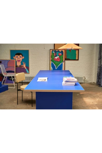PASAWOODS Bruli | Modern Mavi Dikdörtgen Masa | 280x100 Cm | Toplantı / Çalışma / Yemek Masası - 3