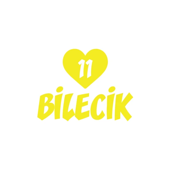 Kalpli 11 Bilecik Araba Sticker 17x17 Cm Sarı