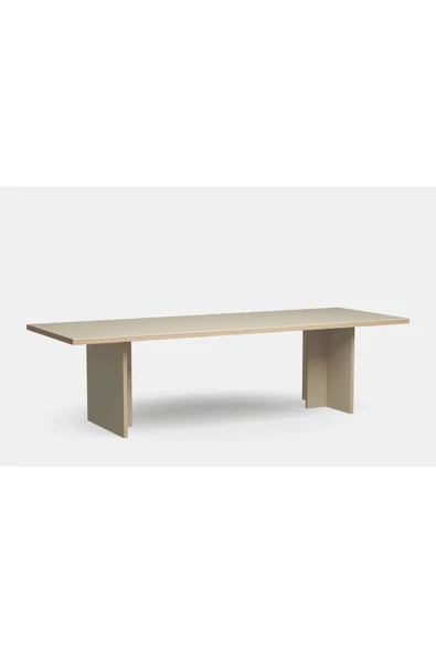 PASAWOODS Bruli | Modern Krem Dikdörtgen Masa | 280x100 Cm | Toplantı / Çalışma / Yemek Masası - 3