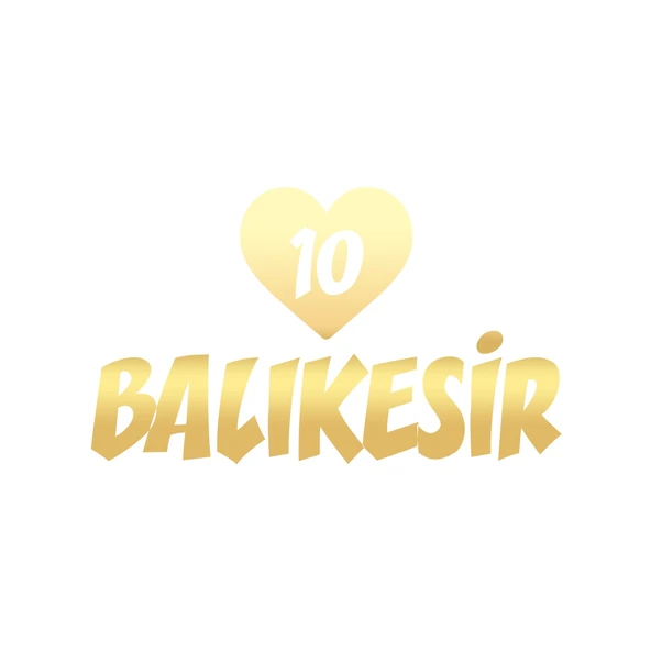 Kalpli 10 Balıkesir Araba Sticker 17x17 Cm Gold