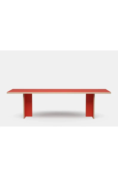 PASAWOODS Bruli | Modern Kırmızı Dikdörtgen Masa | 280x100 Cm | Toplantı / Çalışma / Yemek Masası