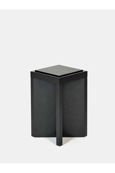 PASAWOODS Metto | Premium Ahşap Siyah Modern Yan Sehpa | Minimalist Kare Tasarım - 2