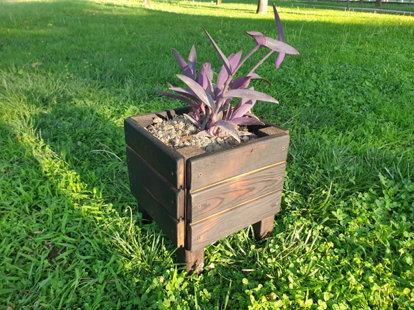 Wood&Pot Dış Mekan Küçük Boy Saksı - 28x28x30 - 3