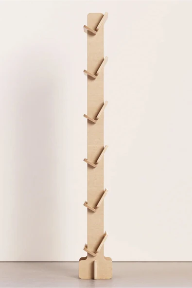 PASAWOODS Tungo Ahşap Geçmeli Kitaplık | Vidasız Kolay Kurulum | Dekoratif Dar Alan Rafı (8 Katlı) - 7