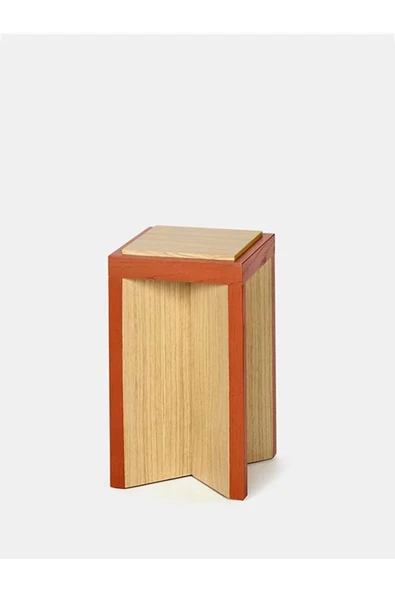 Metto | Premium Ahşap Natürel Modern Yan Sehpa | Minimalist Kare Tasarım