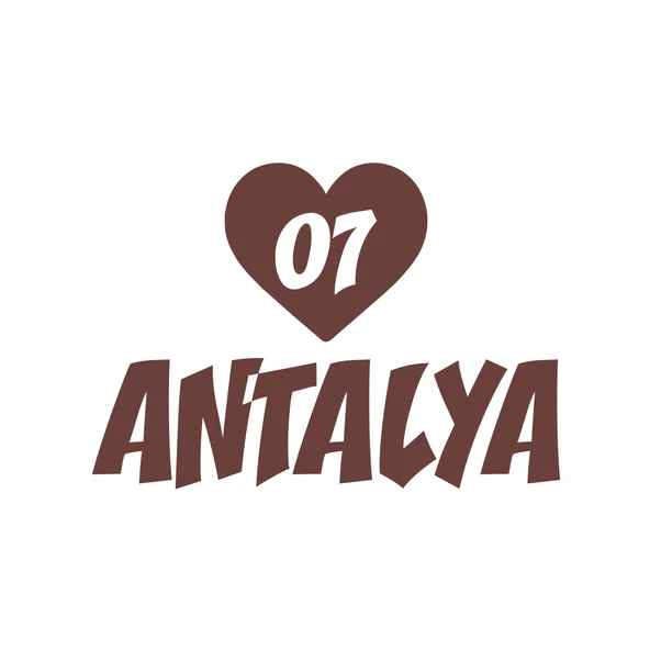 Kalpli 07 Antalya Araba Sticker 17x17 Cm Kahverengi