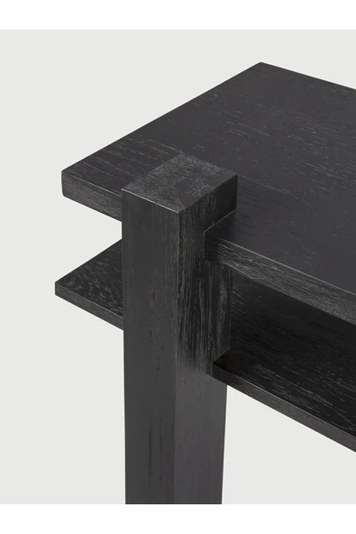 PASAWOODS Absort | Siyah Ahşap Konsol | 133x41x84 Cm | Giriş Sehpası – Raflı Minimal Tasarım | Premium Malzeme - 6