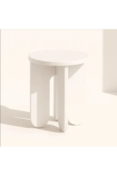 PASAWOODS Lemta | Vidasız Kurulumlu Ahşap Yan Sehpa & Tabure | Modern Tasarım (30X30CM)