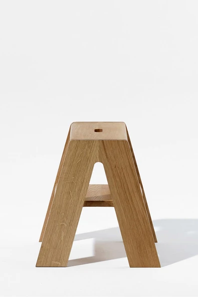 PASAWOODS Stephan Doğal Meşe Merdiven Tabure 2 Basamaklı Çok Amaçlı Dekoratif Tabure - 2