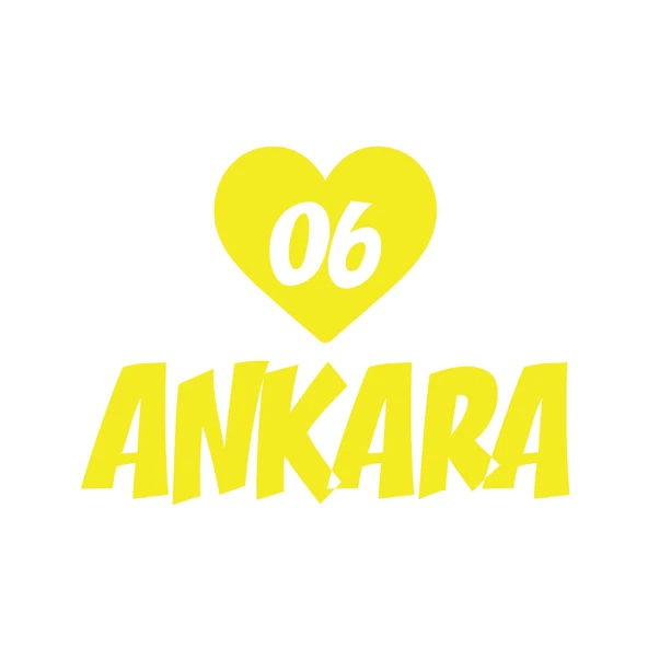 Kalpli 06 Ankara Araba Sticker 17x17 Cm Sarı