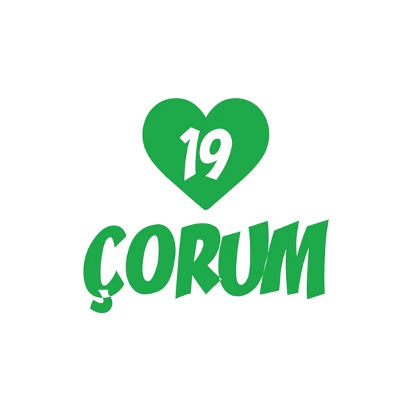 Kalpli 19 Çorum Araba Sticker 17x17 Cm Yeşil ürün görseli