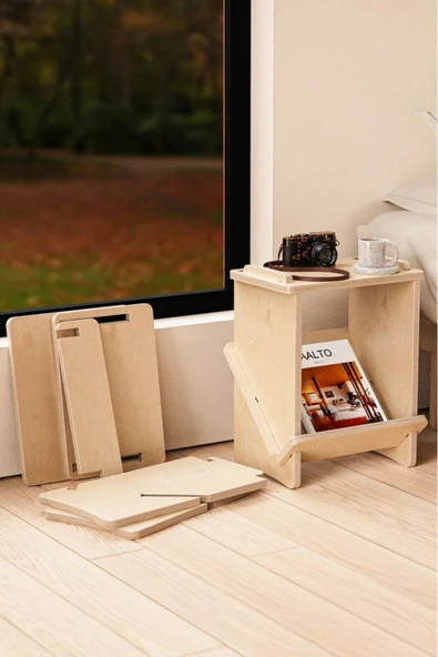 PASAWOODS Tungo Ahşap Kitaplık & Komodin | Minimalist Tasarım, Kolay Kurulum, Modern Raf Ünitesi - 5