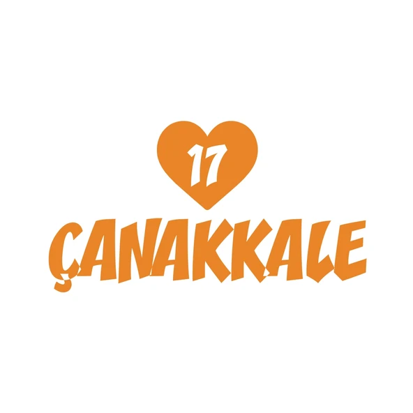 Kalpli 17 Çanakkale Araba Sticker 17x17 Cm Turuncu