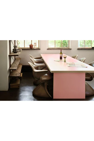 PASAWOODS Bruli | Modern Pembe Dikdörtgen Masa | 280x100 Cm | Toplantı / Çalışma / Yemek Masası
