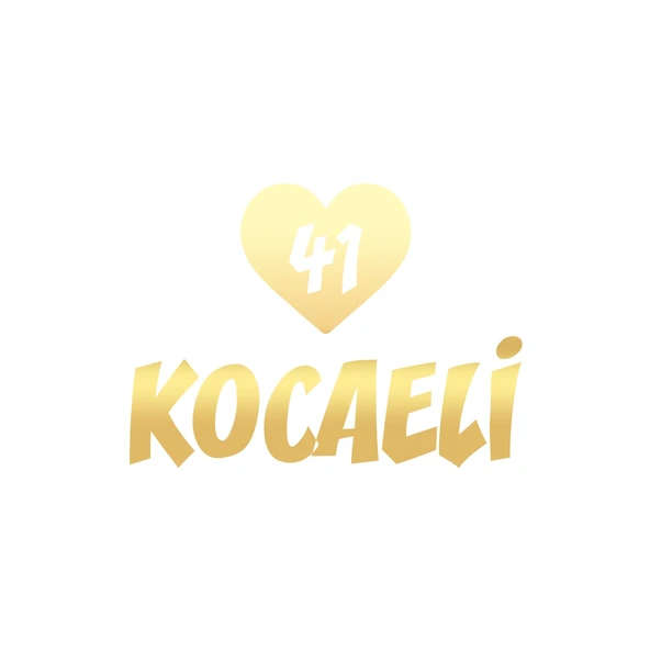 Kalpli 41 Kocaeli Araba Sticker 17x17 Cm Gold ürün görseli