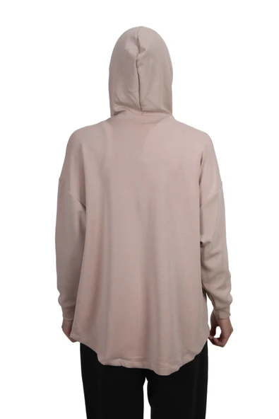 Kadın Modal Kumaş Yumuşak Dokulu Fermuarlı  Rahat Kalıp Bej Kapüşonlu Ceket Hırka - 6