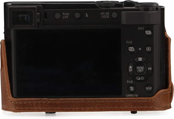 MegaGear MG1436 Panasonic Lumix DC-ZS200 Hakiki Deri Kamera Çantası Kahve - 6