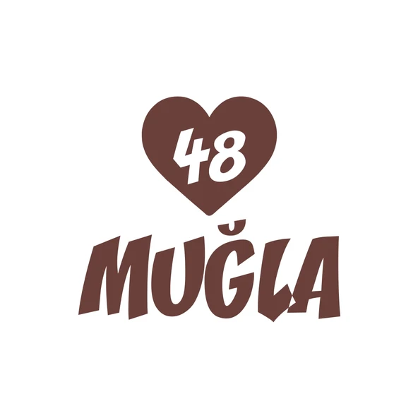 Kalpli 48 Muğla Araba Sticker 17x17 Cm Kahverengi ürün görseli