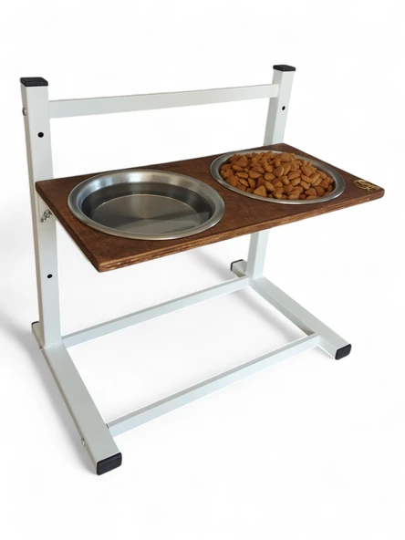 Büyük ve Orta Boy Köpekler İçin Ayarlanabilir 3 Yükseklikli Paslanmaz Çelik Mama ve Su Kabı Standı - Resim 3