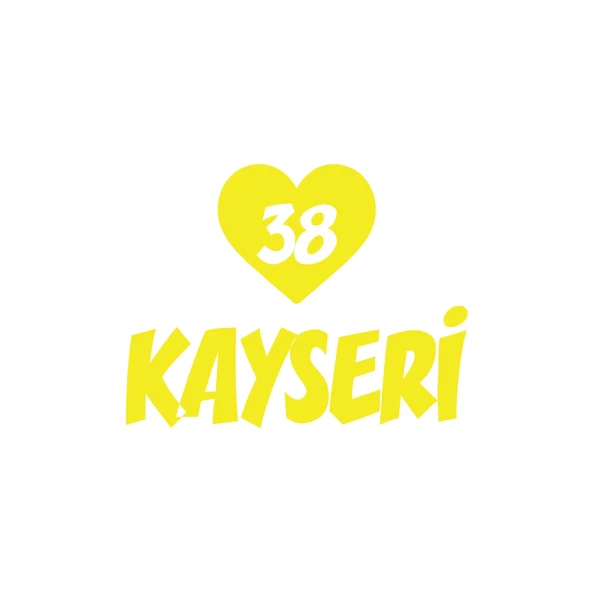 Kalpli 38 Kayseri Araba Sticker 17x17 Cm Sarı ürün görseli