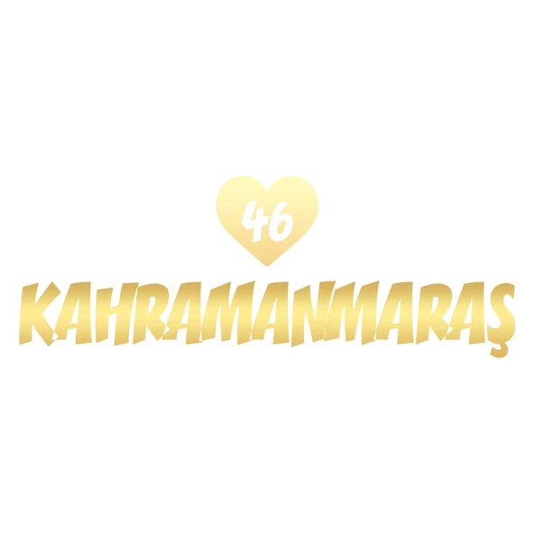 Kalpli 46 Kahramanmaraş Araba Sticker 17x17 Cm Gold
